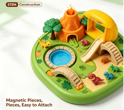 Dinosaur Volcano Island Playset — Interactive Prehistoric Adventure Park with Slide, Bridges, Erupting Volcano & Mini Dino Figures for Toddlers & Kids
