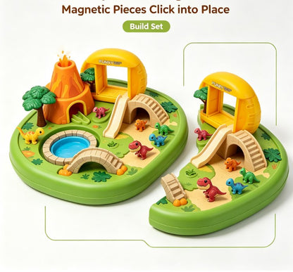 Dinosaur Volcano Island Playset — Interactive Prehistoric Adventure Park with Slide, Bridges, Erupting Volcano & Mini Dino Figures for Toddlers & Kids