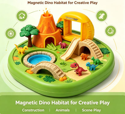 Dinosaur Volcano Island Playset — Interactive Prehistoric Adventure Park with Slide, Bridges, Erupting Volcano & Mini Dino Figures for Toddlers & Kids